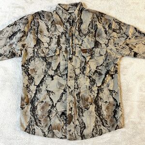 Woolrich Guide Collection Fisherman's Knit Cotton Shirt Mens Long Sleeve‎ Size L
